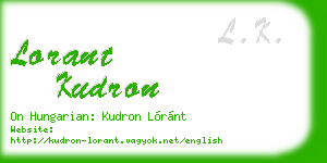 lorant kudron business card