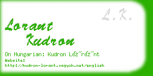 lorant kudron business card